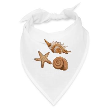 Muscheln und Seesterne - Bandana - Weiß - Vorne