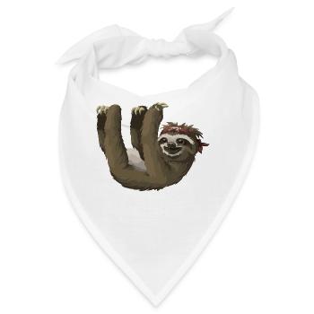 Faultier / sloth - Bandana - Weiß - Vorne