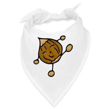Nuss Haselnuss lustig cool positive Essen - Bandana - Weiß - Vorne