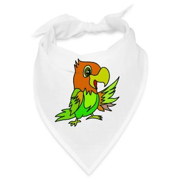 Papageien Farbwirbel - Bandana - Weiß - Vorne