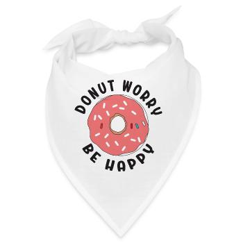 Donut Sorge Sei glücklich - Bandana - Weiß - Vorne