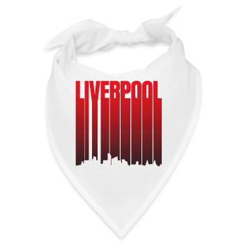 Liverpool Skyline Farbverlauf - Bandana - Weiß - Vorne