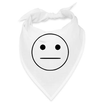 Emoji Skizze neutral schwarz - Bandana - Weiß - Vorne