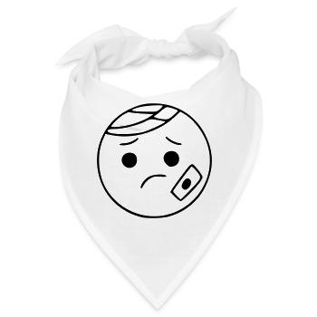 Emoji Skizze verletzt schwarz - Bandana - Weiß - Vorne
