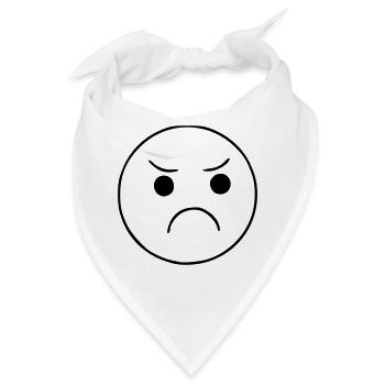 Emoji Skizze grimmig schwarz - Bandana - Weiß - Vorne