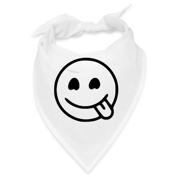 Emoji Skizze hungrig schwarz - Bandana - Weiß - Vorne