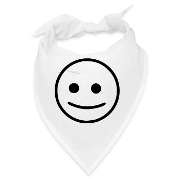 Emoji Skizze neutral schwarz - Bandana - Weiß - Vorne