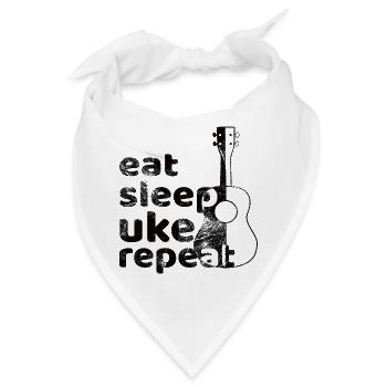 eat sleep uke repeat! schwarz - Bandana - Weiß - Vorne