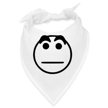 Emoji Skizze neutral schwarz - Bandana - Weiß - Vorne