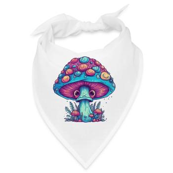 Psychedelischer Pilz - Magischer Pilz - Bandana - Weiß - Vorne
