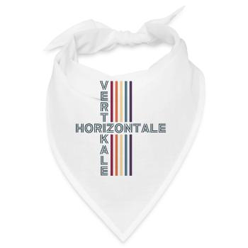 horizontale vertikale Retro Vintage - Bandana - Weiß - Vorne