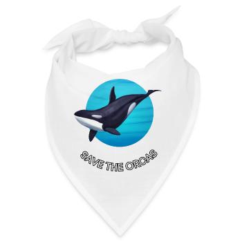 Orca Schutz - Save the Orcas - Bandana - Weiß - Vorne