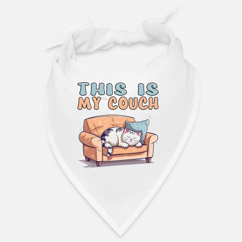 Katze Couch Sofa Lustig Humor Typisch Cartoon Bandana
