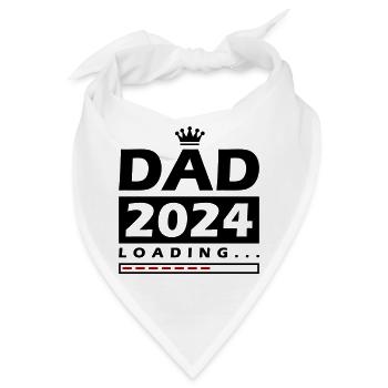 Dad 2024 Loading Papa - Bandana - Weiß - Vorne
