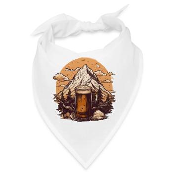 Berggipfel mit Bierkrug Design - Bandana - Weiß - Vorne