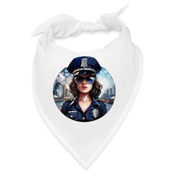 Polizistin - Bandana - Weiß - Vorne