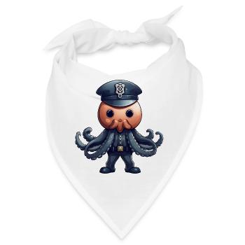 Tintenfisch Polizistin - Bandana - Weiß - Vorne