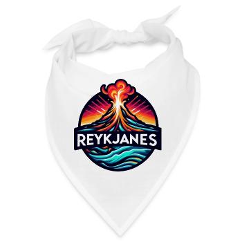 Ausbruch des Vulkans Reykjanes in Island. Vulkan - Bandana - Weiß - Vorne