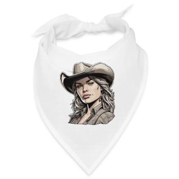 Cow Girl / Wilde Westen / Wüste / Lasso / Rodeo - Bandana - Weiß - Vorne