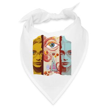 Modernes Kunstdesign - Bandana - Weiß - Vorne