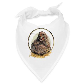Henne im Goldenem Nest - Bandana - Weiß - Vorne
