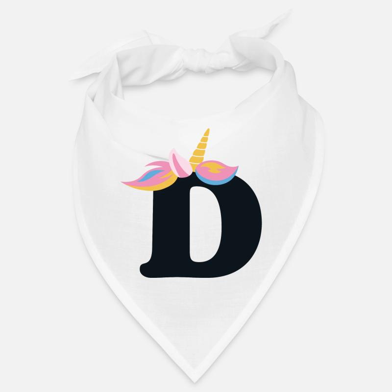 Unicorn Letter Rainbow Style "D" | be unique Bandana
