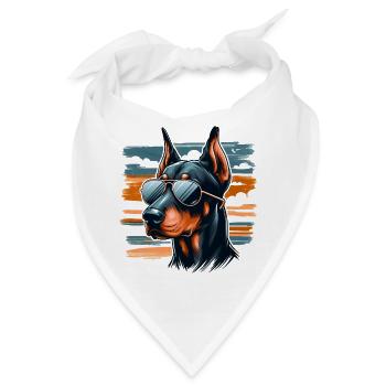 Dobermann Der Polizeihund - Bandana - Weiß - Vorne