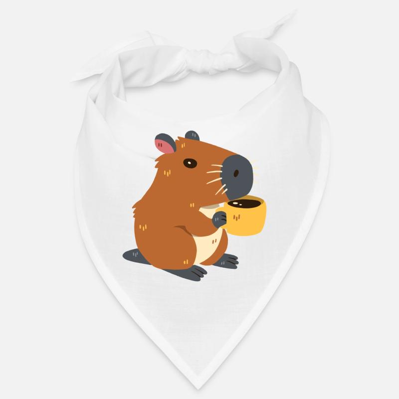 Capybara boit du café Bandana