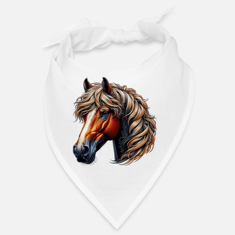 Pferd - Bandana - Weiß