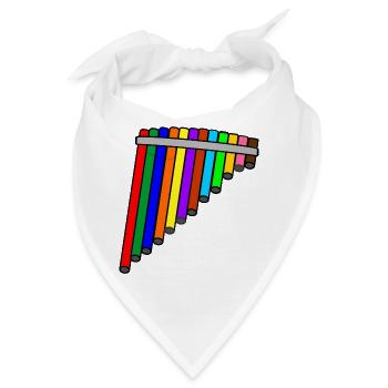 Panflöte farbig - Bandana - Weiß - Vorne