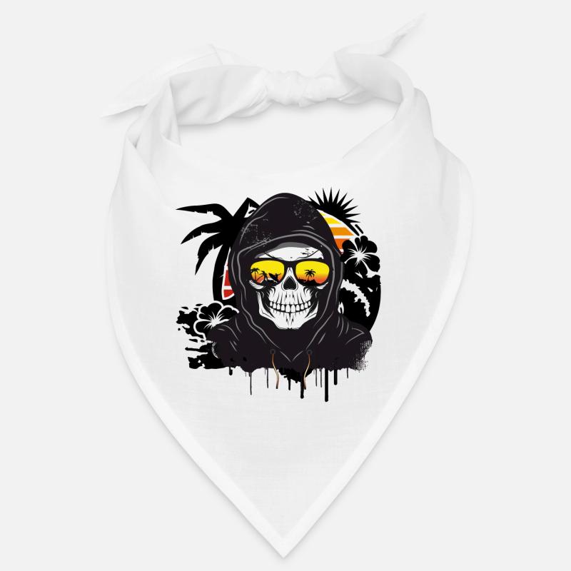 Skull,Skull,Skull with sunglasses on the beach Bandana
