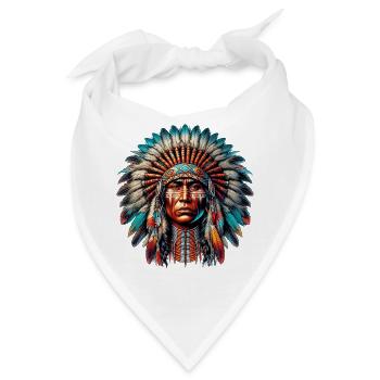 Amerikanischer Indianer Amerikanische Rote Haut - Bandana - Weiß - Vorne