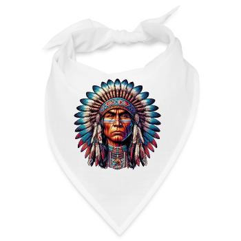 Amerikanischer Indianer Amerikanische Rote Haut - Bandana - Weiß - Vorne