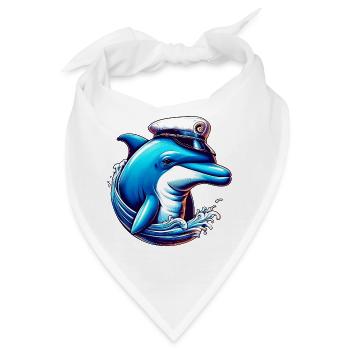 Delfin-Seemann - Bandana - Weiß - Vorne