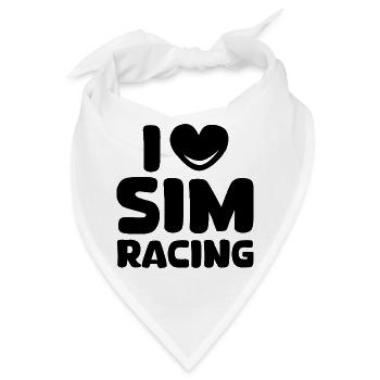 i love simracing gamer gaming Symbol Herz Liebe - Bandana - Weiß - Vorne