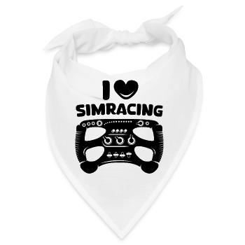 i love simracing Gaming Sim Racer Logo Herz Symbol - Bandana - Weiß - Vorne