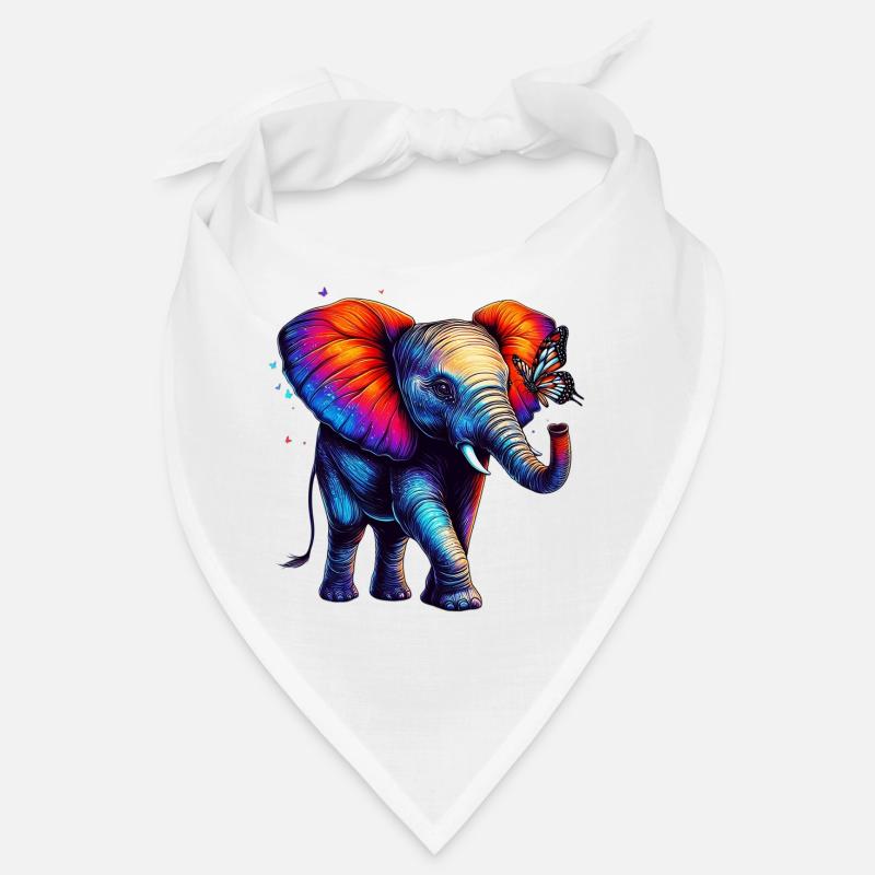 Éléphant et papillon Bandana