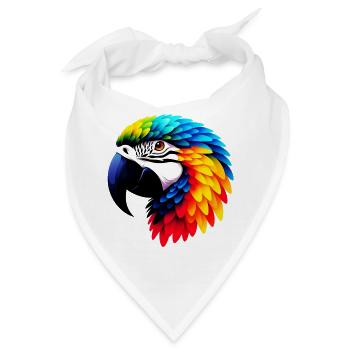 Papagei - Bandana - Weiß - Vorne