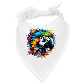 Papagei - Bandana - Weiß - Vorne
