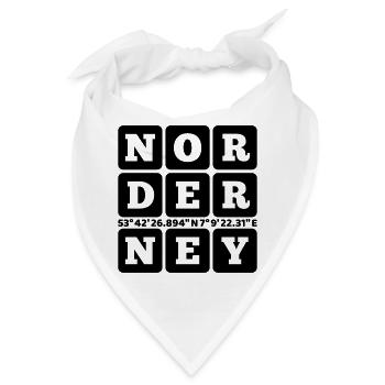 Norderney GPS Koordinaten - Bandana - Weiß - Vorne