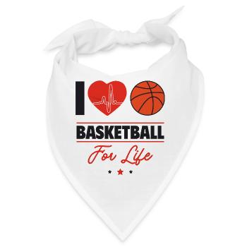 Ich liebe Basketball fürs Leben - Bandana - Weiß - Vorne