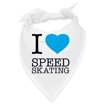 I LOVE SPEED SKATING - Bandana - Weiß - Vorne