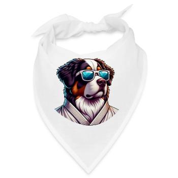 Lustiger Bernese Mountain Dog Karate - Bandana - Weiß - Vorne