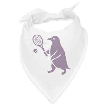 Minimalistischer Pinguin Tennisspieler - Bandana - Weiß - Vorne