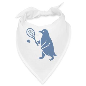 Minimalistischer Pinguin Tennisspieler - Bandana - Weiß - Vorne
