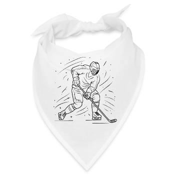 Eishockeyspieler Skizze - Bandana - Weiß - Vorne