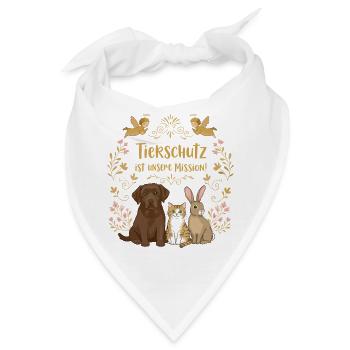 Tierschutz ist unsere Mission - Bandana - Weiß - Vorne