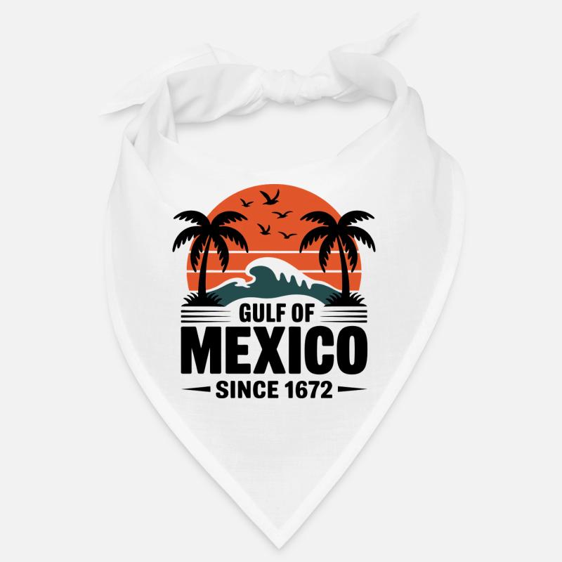 Gulf of Mexico Since 1672 Retro Beach Vibes - Bandana - blanc