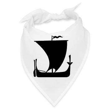 Wikingerboot im heraldischen Schattenstil – Stoer Symb - Bandana - Weiß - Vorne