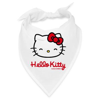 Hello Kitty Lächelnd Mit Hello Kitty Schriftzug - Bandana - Weiß - Vorne